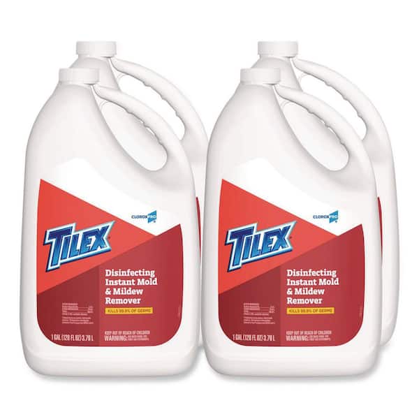 Tilex 128 oz. Disinfects Instant Mildew Remover Tub and Shower Cleaner, Refill Bottle, 4/Carton
