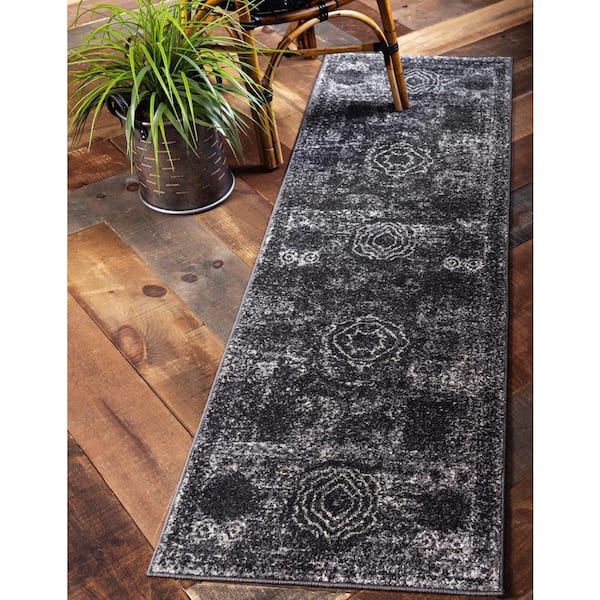 Bromley Wells Dark Gray 2' 0 x 6' 9 Area Rug