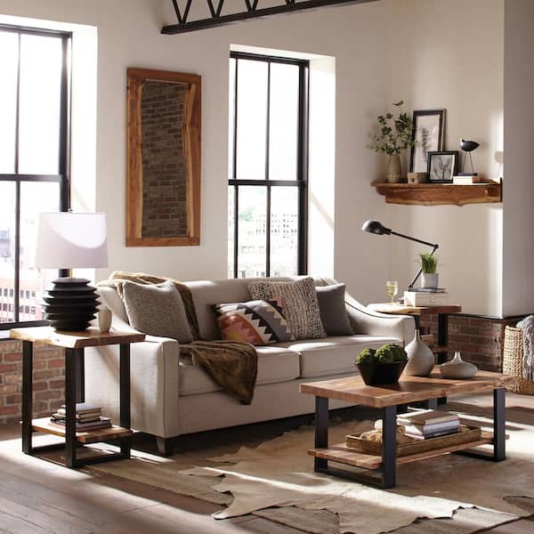 Medium Rectangle Brown Mirror (24 in. H x 48 in. W)