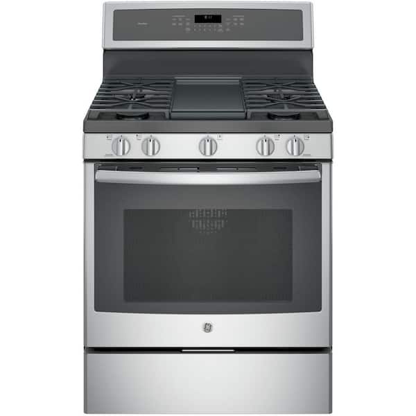 GE Profile 30 in. 5.6 cu. ft. Gas Range with Self-Cleaning Convection Oven in Stainless Steel