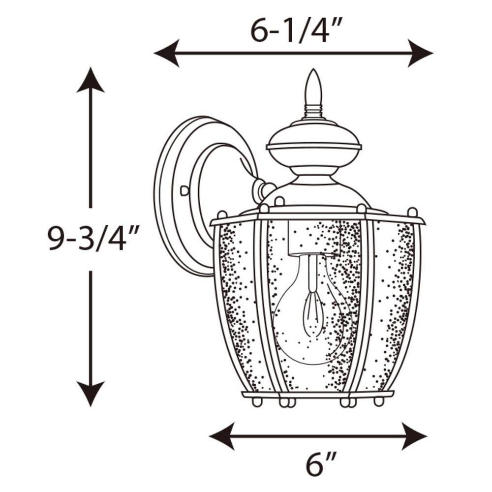 Antique Bronze 10" Outdoor Wall Lantern with Seeded Glass