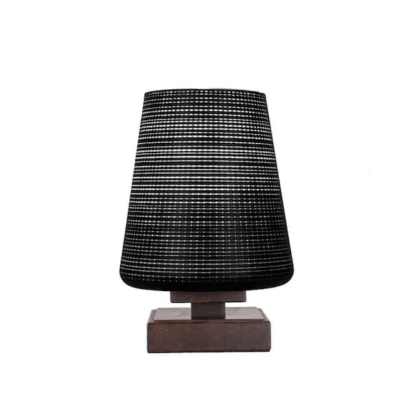 Quincy 8.5 in. Dark Granite Accent Lamp with Glass Shade 5R2DG4039