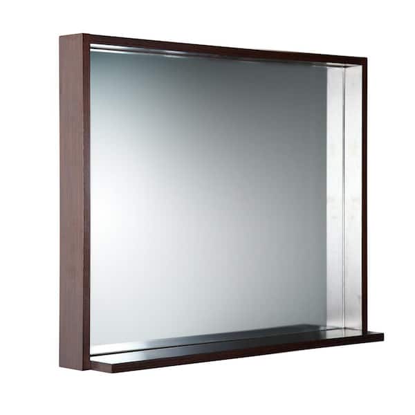 Fresca Allier 36.00 in. W x 26.00 in. H Framed Rectangular Bathroom Vanity Mirror in Wenge