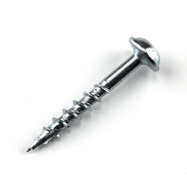 250-pack square drive round head zinc coarse pocket-hole screw #8 x 1-1/4 in 
