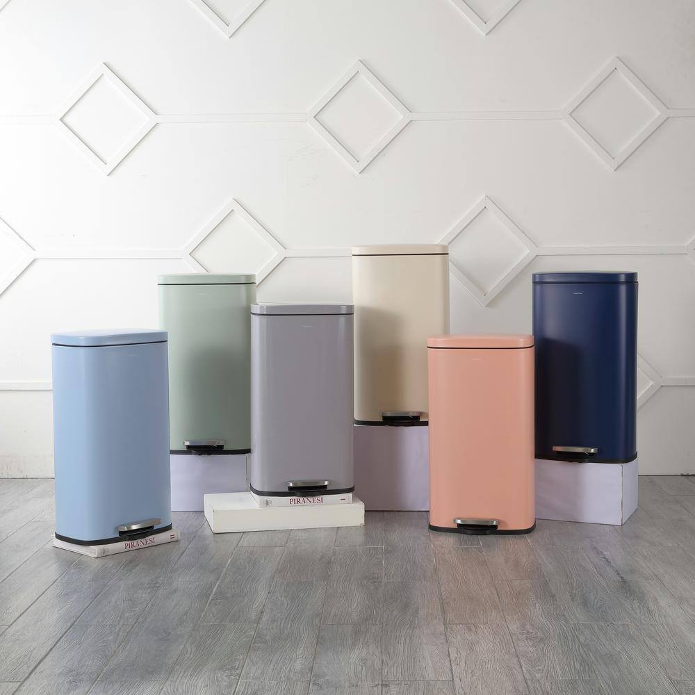 Flamingo Pink Stainless Steel Step-On Trash Can, 8 Gallons