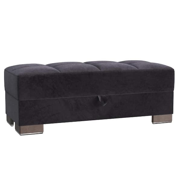 Ottomanson Basics X Collection Black/Black Ottoman With Storage