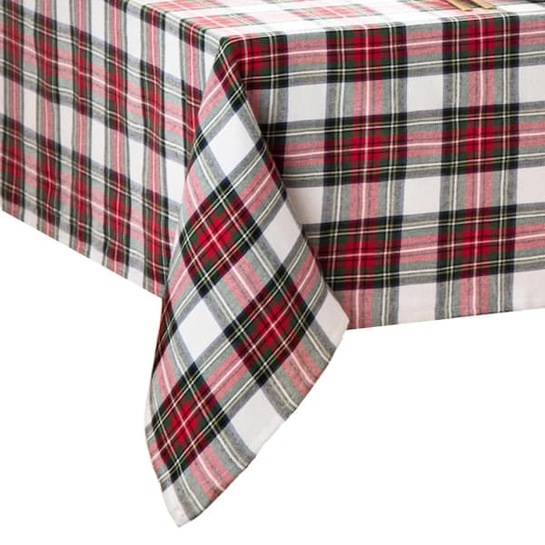 Threadmade Home Christmas Classic Holiday Plaid Tablecloth, Multicolor - 52"W x 70"L