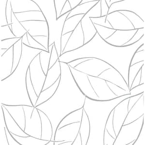 Tossed Leaves Daydream Grey Botanical Vinyl Peel & Stick Wallpaper Roll (Covers 30.75 Sq. Ft.)