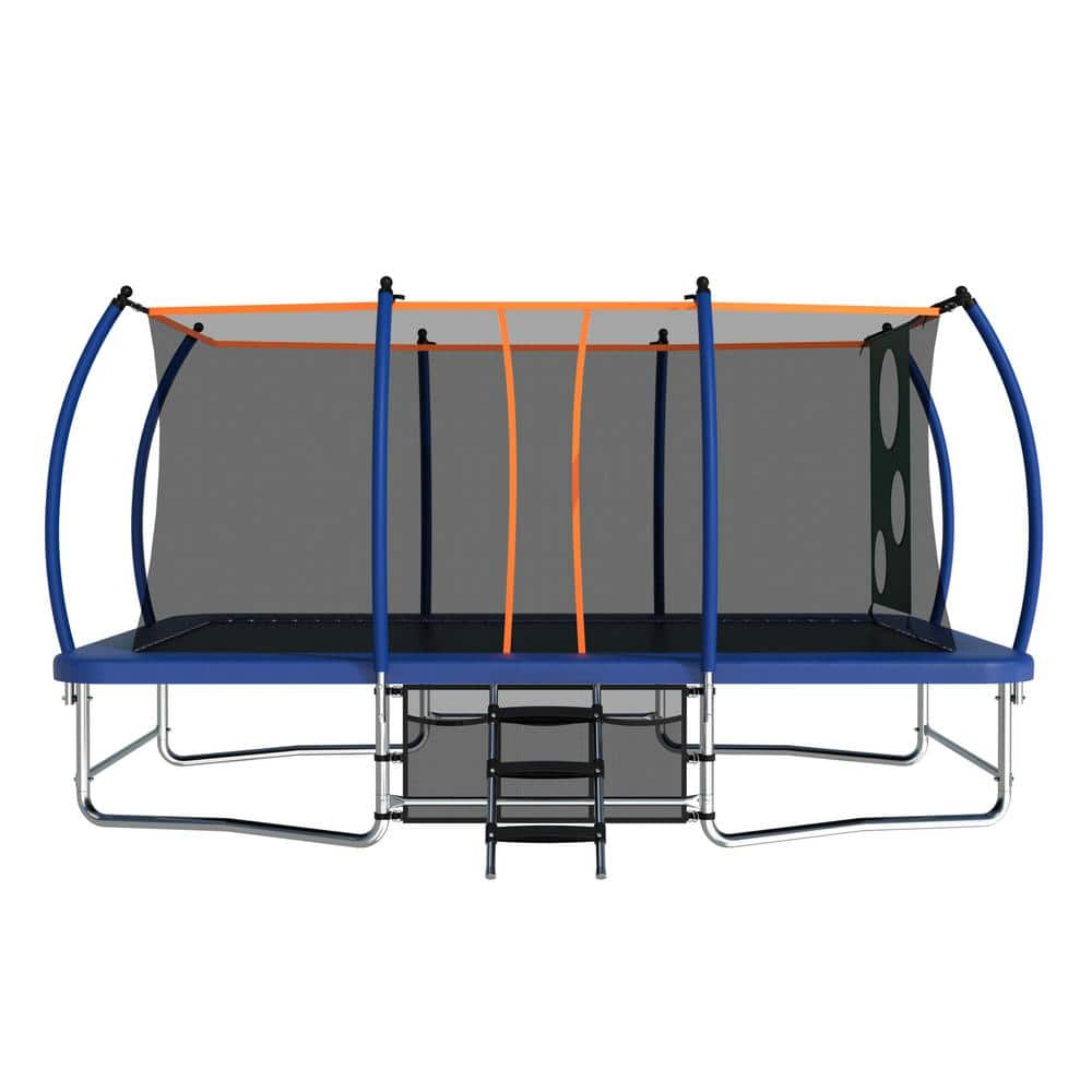 Sudzendf Blue 10 ft. x 16 ft. Outdoor Square Trampolines for Kids ...