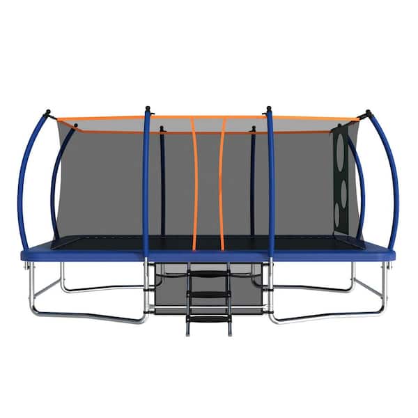 Sudzendf Blue 10 ft. x 16 ft. Outdoor Square Trampolines for Kids Adults Long Rectangular Tumbling Trampoline