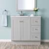 Glacier Bay Bannister 37 in. Single Sink Pearl Gray Bath Vanity with Granite-Look Colorpoint White Cultured Marble Top (Assembled) BA36P2-PG