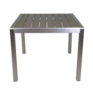 Cape Coral 30 in. Silver Square Aluminum Outdoor Patio Dining Table