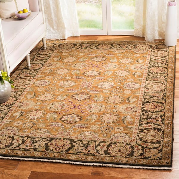 Old World 8 ft. x 10 ft. Gold/Green Ornate Area Rug