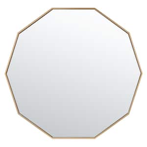 Kyna 36 in. W x 36 in. H Iron Novelty Modern Gold Wall Mirror