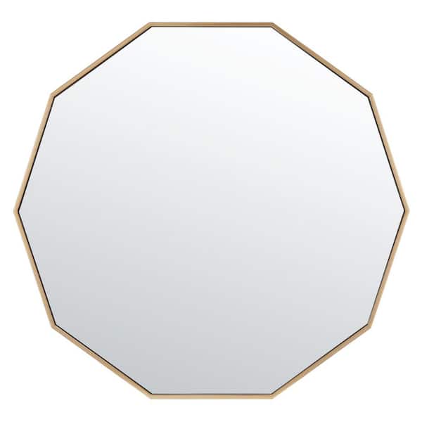 SAFAVIEH Kyna 36 in. W x 36 in. H Iron Novelty Modern Gold Wall Mirror