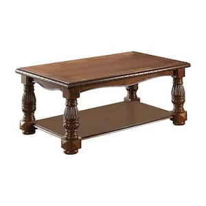 30 in. Brown Rectangle Wood Top Coffee Table