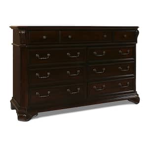 New Classic Furniture Emilie Tudor Brown Gray 9-drawer 66 in. Dresser