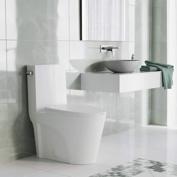 Swiss Madison St. Tropez 1-Piece 1.28 GPF Single Flush Elongated Toilet in White Seat Included