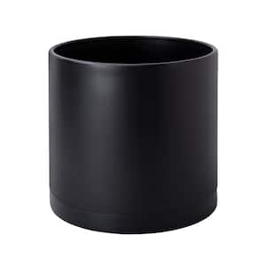 Large Black Ceramic Indoor/Outdoor Planter with Saucer (10 in. W x