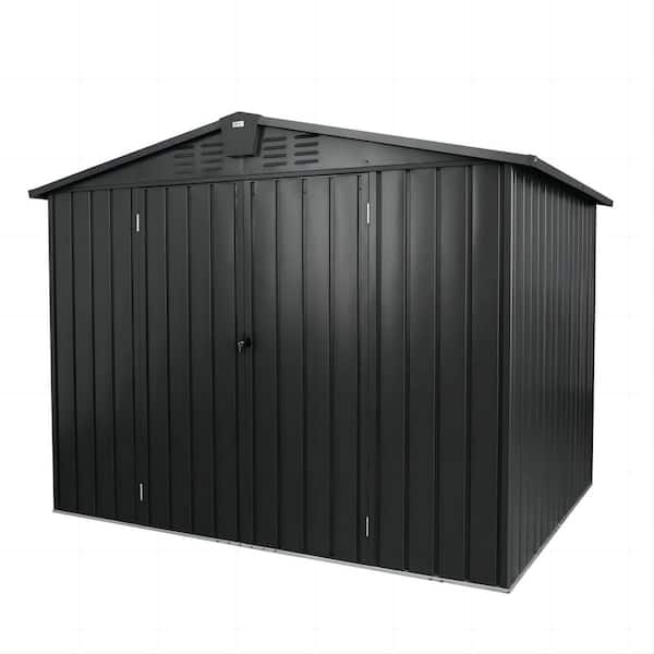 domi outdoor living 10 ft. W x 8 ft. D Metal Shed with Lockable Doors and Air Vents (78 sq. ft.)