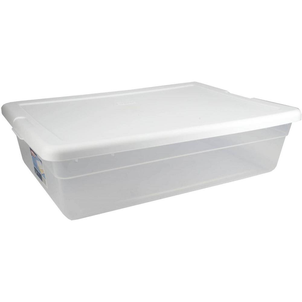 Sterilite 28 Qt Clear Closet/Under Bed Organizer Storage Box Container