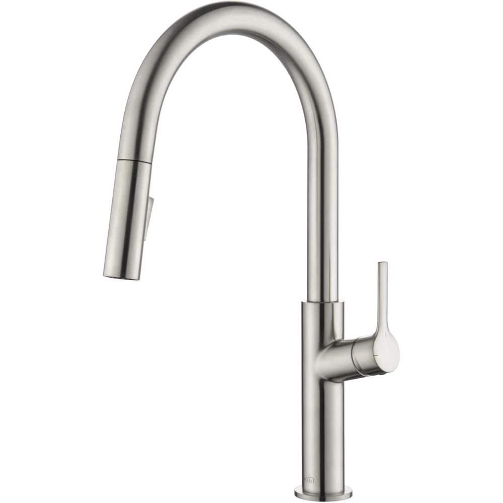 Brushed Nickel Single Handle Pull Down Kitchen Faucet with Spray