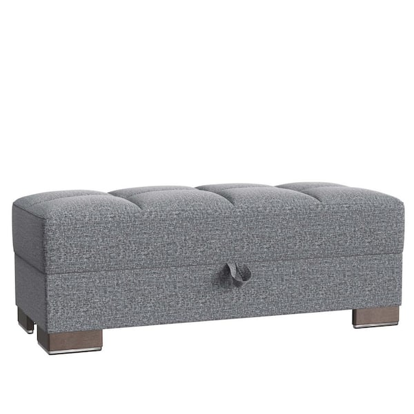 Ottomanson Basics Air Collection Light Grey Ottoman With Storage