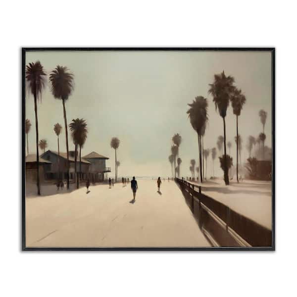 Stupell Industries Midday Sun Beach View by Noah Bay Black Framed Nature Giclee Art Print 11 in. x 14 in.