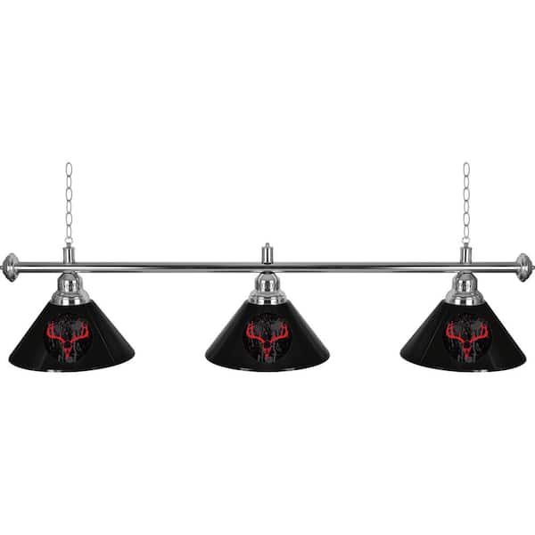 Unbranded Hunt Skull 3-Light Black Billiard Light