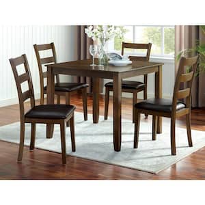 Chesterton 5-Piece Walnut and Dark Brown Dining Table Set