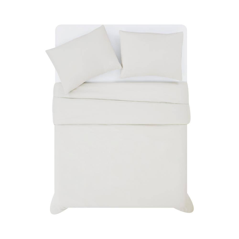 Seashell Ivory King Duvet Cover Set with Microfiber Polyester