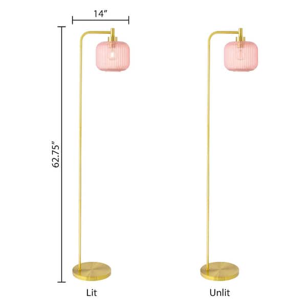 River of Goods Elaine 62.75 in. Brushed Gold-Colored Floor Lamp
