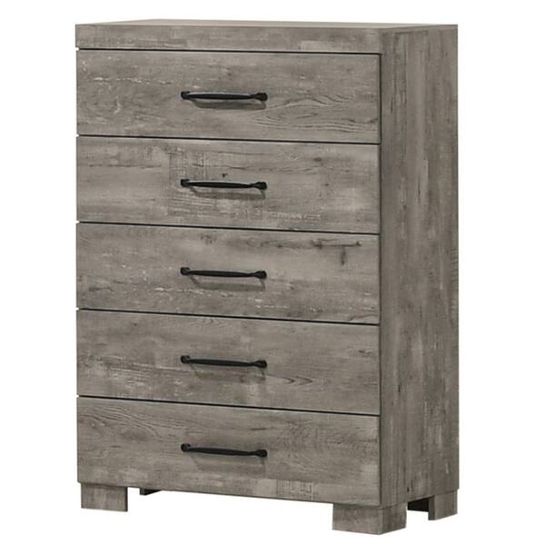 Nico Antique Grey Color 5-Drawer 16.38 in W. Chest of Drawers