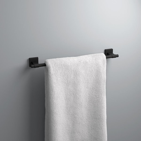 Maxted 18 in. Wall Mount Towel Bar Bath Hardware Accessory in Matte Black