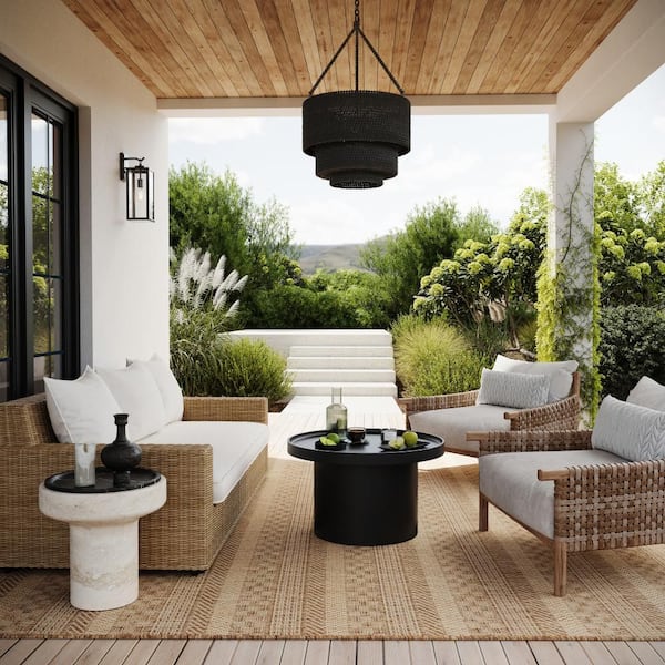 Vail Modern Light Brown 5 ft. x 8 ft. Outdoor Area Rug