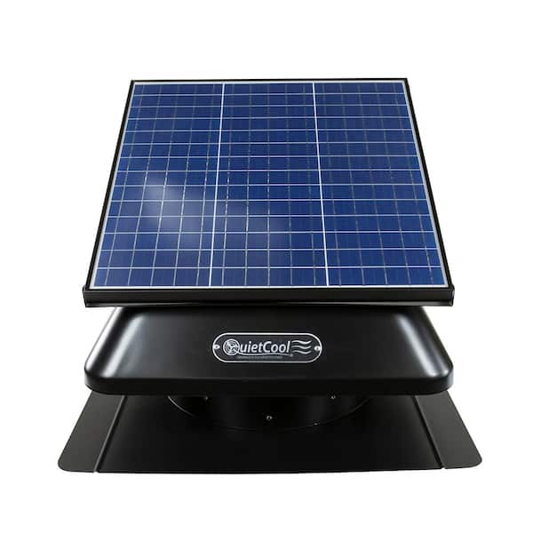 QuietCool 30-Watt Hybrid Solar/Electric Powered Roof Mount Attic Fan with Included Inverter