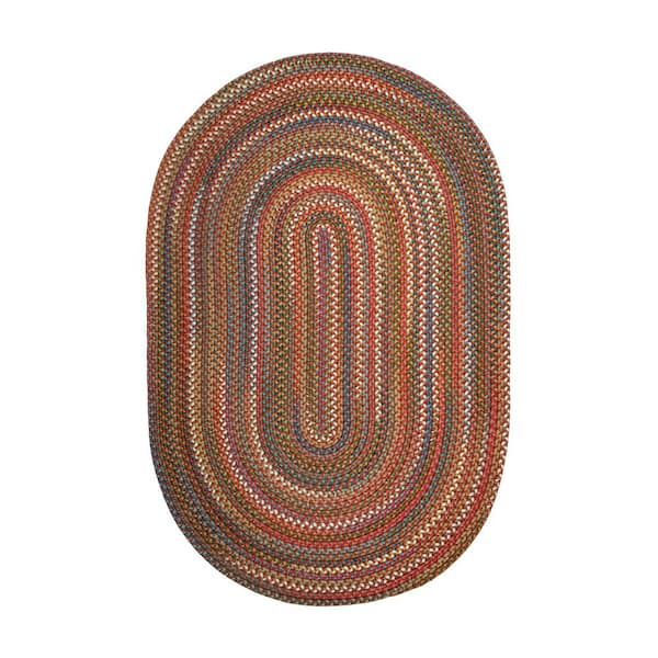 Bouquet Tawny Port 3 ft. x 5 ft. Oval Indoor/Outdoor Braided Area Rug