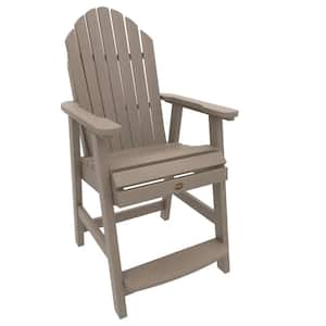 Muskoka Woodland Brown Plastic Counter Height Adirondack Deck Dining Chair in Woodland Brown (Set of 1)