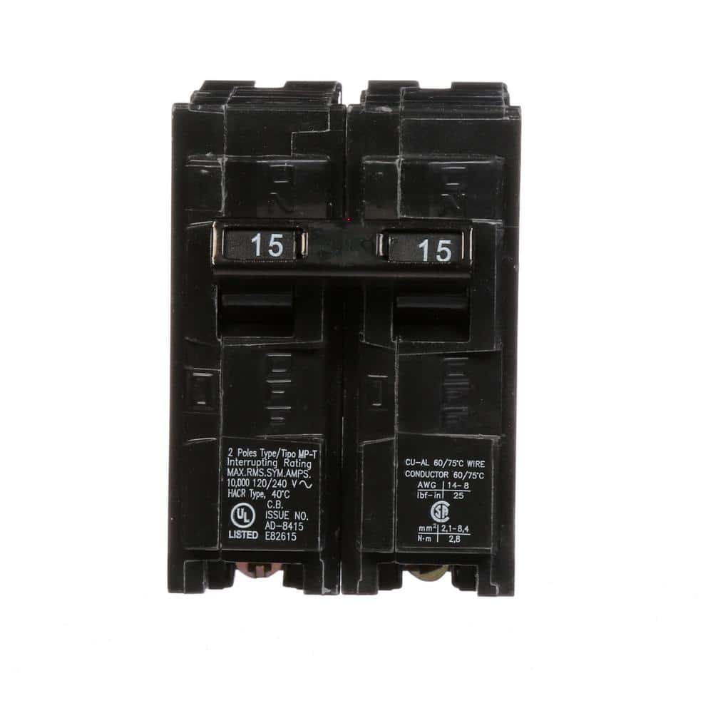 1 CHALLENGER Type R38 Plug In Circuit Breaker 2 Pole 15 Amp 120/240 VAC Standard 