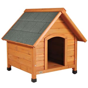 natura Cottage Dog House, Peaked Roof, Adjustable Legs, Brown, Medium