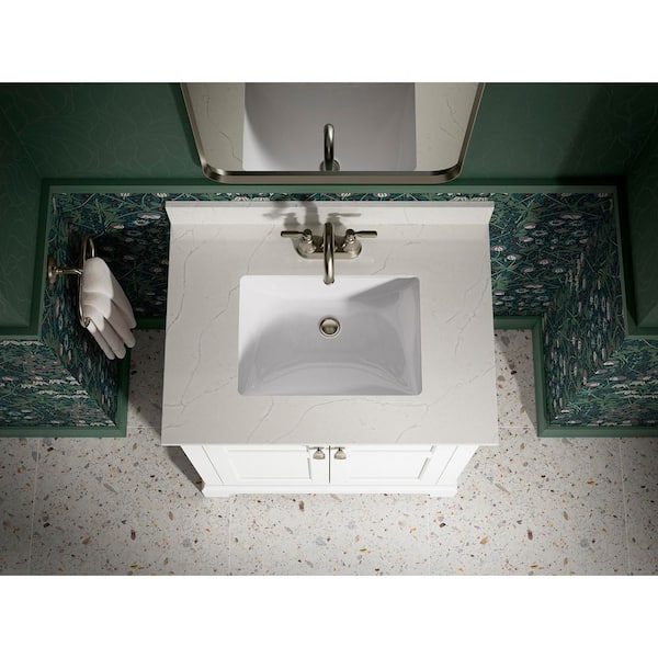 Baskin 30 in. Single Sink White Bath Vanity with Bianco Bella Quartz Top