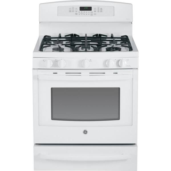 GE Profile 5.6 cu. ft. Dual Fuel Range with Self-Cleaning Convection Oven in White