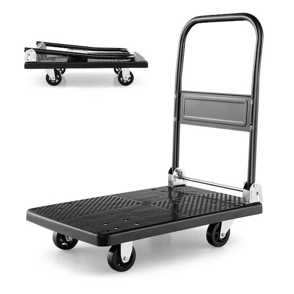 ANGELES HOME 440 lb. Folding Push Cart Dolly with Swivel Wheels and Non-Slip Loading Area