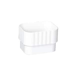 2 in. x 3 in. White Vinyl Downspout Connector