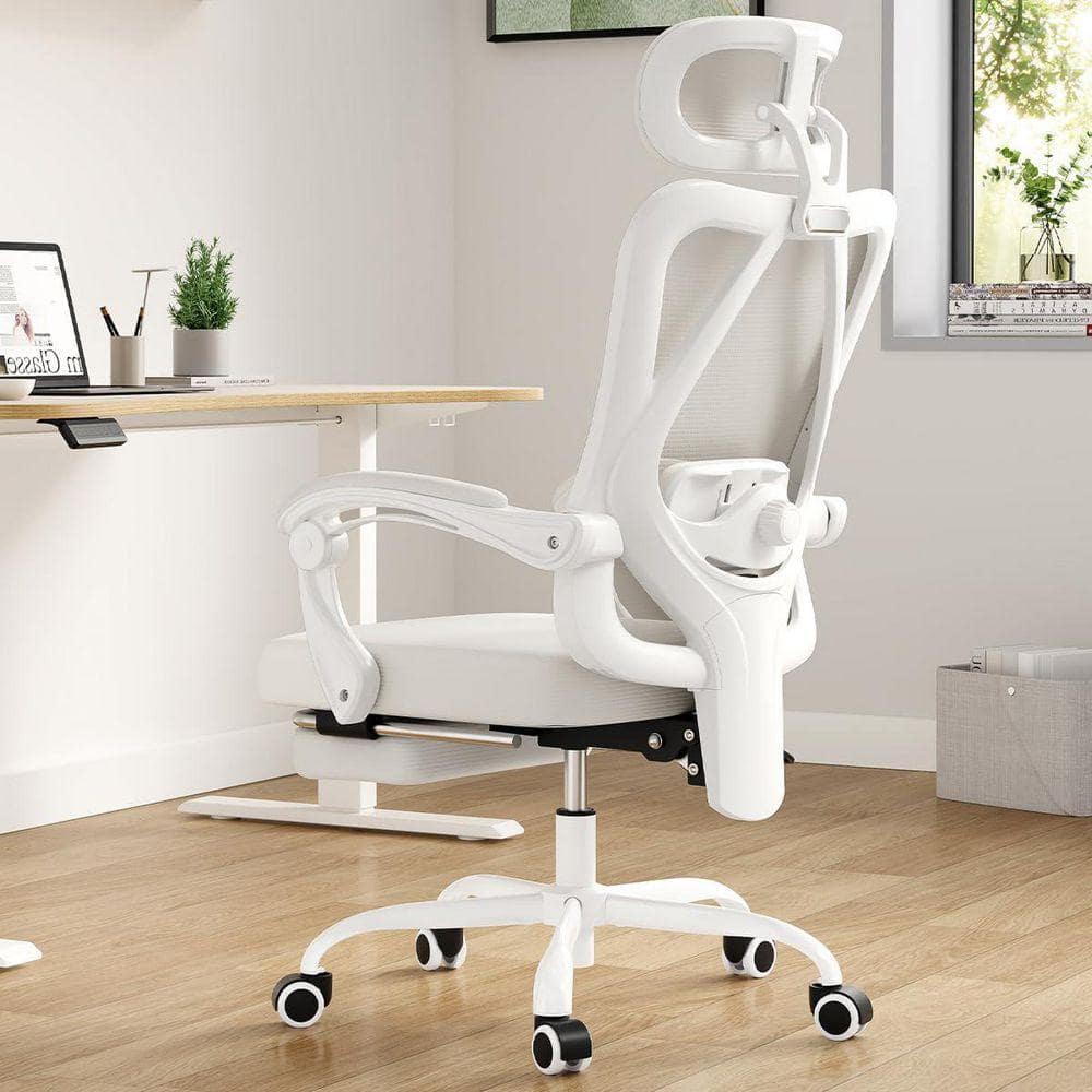 Lirago Mesh Adjustable Height Ergonomic Task Chair in Beige with