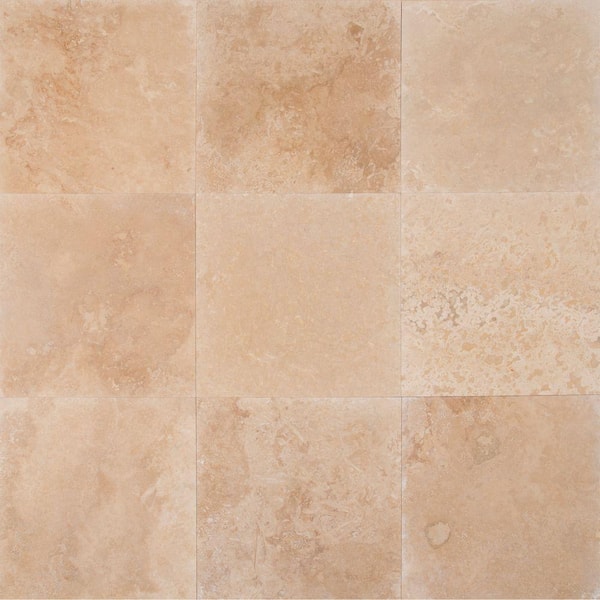 Emser Travertine Ivory Classic Ivory Classic 18-in x 18-in Honed and Filled Natural Stone Travertine Stone Look Tile