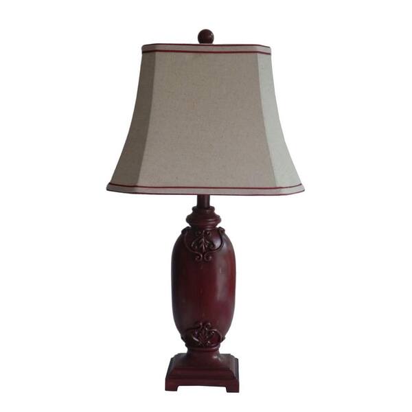 Fangio Lighting 28 in. Red Resin Table Lamp-DISCONTINUED