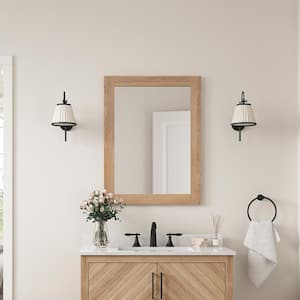 Huckleberry 24 in. W x 32 in. H Rectangular Framed Wall Mount Bathroom Vanity Mirror in Weathered Tan