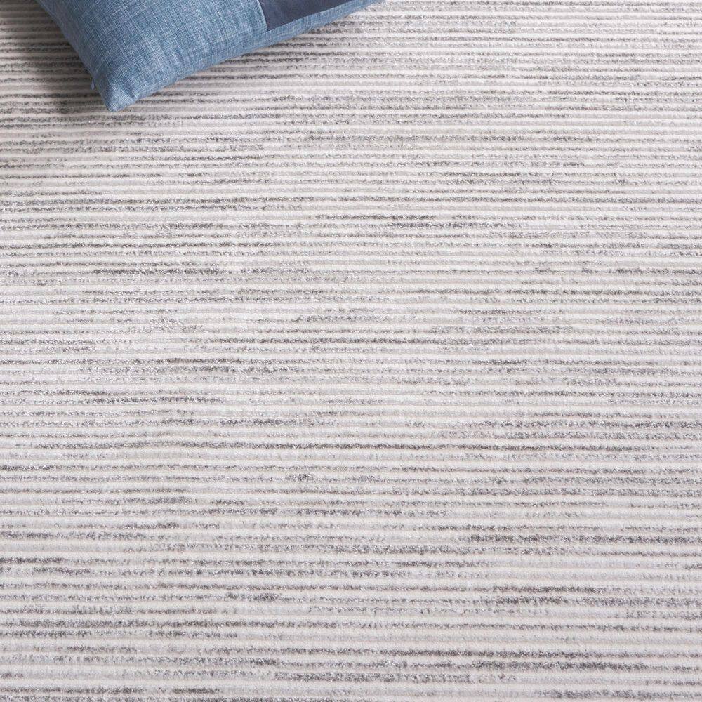 Mirage Ivory and Grey Hand-Knotted Wool Area Rug