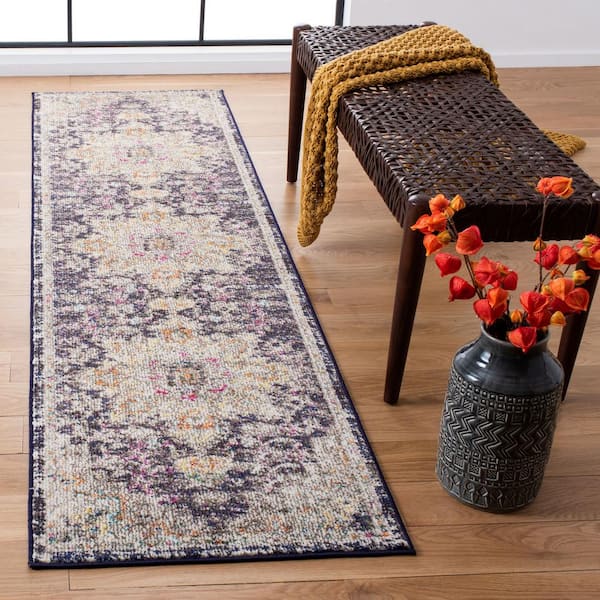 Madison Black/Gold 2 ft. x 22 ft. Distressed Border Runner Rug